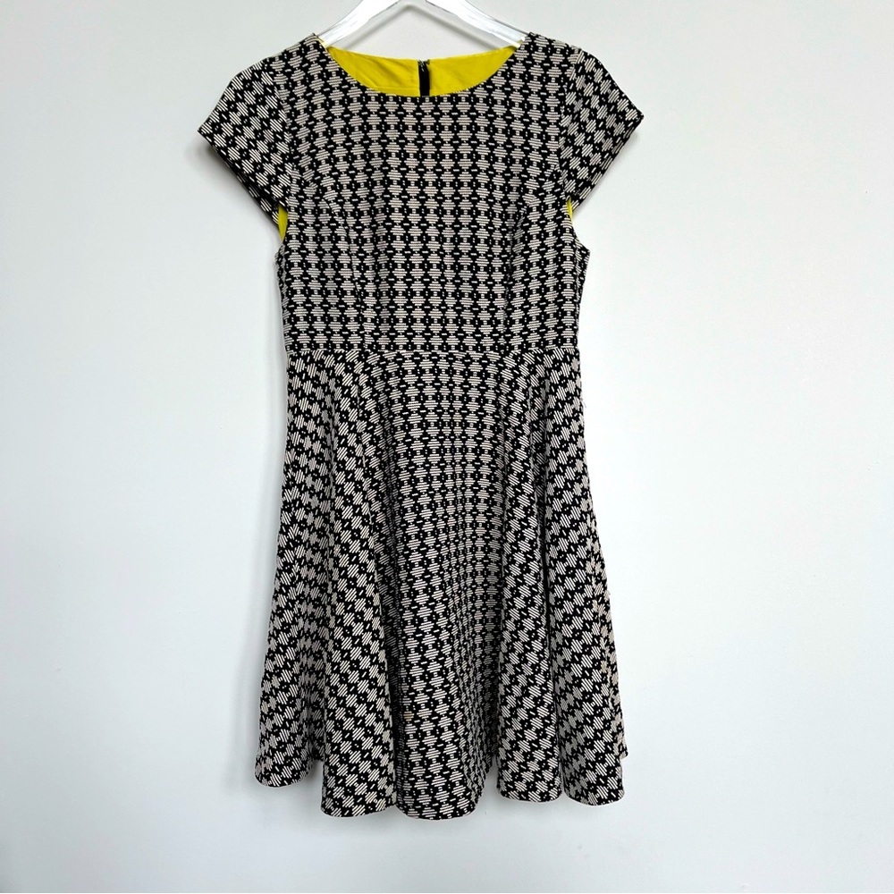 Maeve Anthropologie cap sleeve black and white dress, size 4